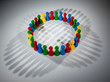 group of multi-colored people to represent social network, diver