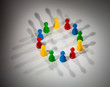 group of multi-colored people to represent social network, diver