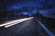 headlights snowing