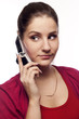 Young woman talking by mobile