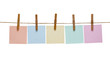 clothes peg and note paper on clothes line rope