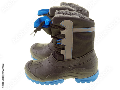 Foto: snow boots isolated on white background snow boots isolated on white background