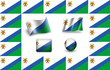 flag of Lesotho. icon set. flags frame