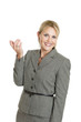 Photo: Business woman hand gesturing isolated on white Business woman hand gesturing isolated on white