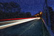 snowing light trails