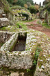 Sarcophagus at the Etruscan necropolis of Cerveteri (Italy)