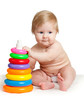 child playing with color pyramidion