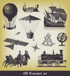 Engraving vintage Transport set.