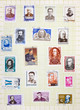 Album page with the old Soviet postage stamps Album page with the old Soviet postage stamps