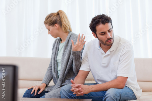 Photo: Woman being mad at her husband Woman being mad at her husband