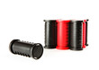 red and black curlers