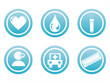 set of 6 blue medical signs set of 6 blue medical signs