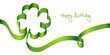 Green Bow Clover-Leaf "Happy Birthday"