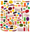 Candy variety isolated on white