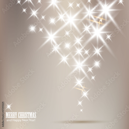 Vector: Elegant Christmas background with shiny stars and place for text Elegant Christmas background with shiny stars and place for text