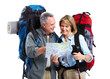 Tourist. Senior couple hiking.