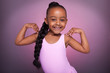 Cute little African American girl dancing