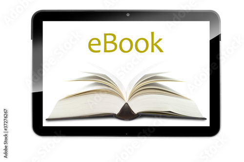Photo: Tablet mit E-Book Tablet mit E-Book