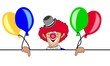 Clown mit Werbetafel