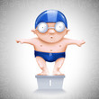 Illustration: Swimmer on starting block Swimmer on starting block