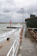 storm and waves on the pier storm and waves on the pier