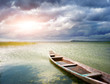 Boat on the sunset.