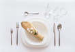 white place setting
