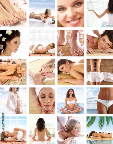 Photo: Collage made of 36 pictures about health Collage made of 36 pictures about health