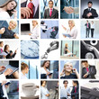 Business collage with many young persons Business collage with many young persons