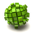 Cubic sphere on white background