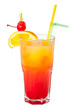 Tequila sunrise Cocktail isolated on a white background