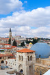 Aerial view on old Jerusalem and Church Of The Holy Sepulchre