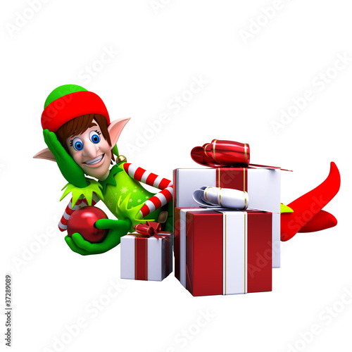 Photo: Elves with lots of gifts. Elves with lots of gifts.