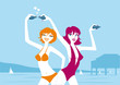 illustration femmes en maillot de bain