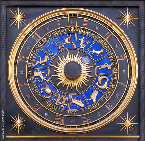 Photo: Astrological zodiac clock Astrological zodiac clock