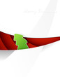 Red circles with christmas tree badge