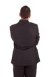 Business man posing backwards