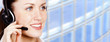 Call center woman with headset