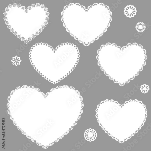 Vector: Collection of vintage designed hearts Collection of vintage designed hearts