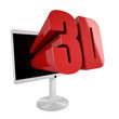 Flatscreen TV mit 3D Schriftzug Flatscreen TV mit 3D Schriftzug
