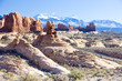 Arches National Park with La Sal Mountains, Utah, USA