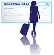 Woman with boarding pass