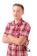 Portrait Of A Teenage Boy, isolated on whote background