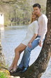 romantic couple in love outdoor