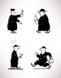 Holy Saint Monk. Vector set