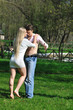 romantic couple in love outdoor