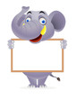 Elephant with blank sign