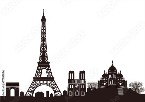 Vektor: Paris Silhouette Paris Silhouette