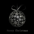 Silver Merry Christmas postcard