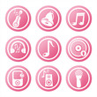 set of 9 pink musical tools signs set of 9 pink musical tools signs